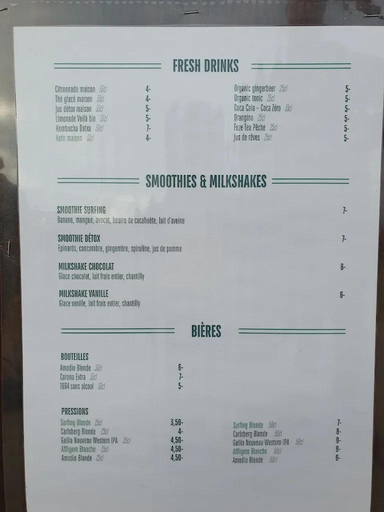 Menu_Le Surfing since 1988_Seignosse_image_1