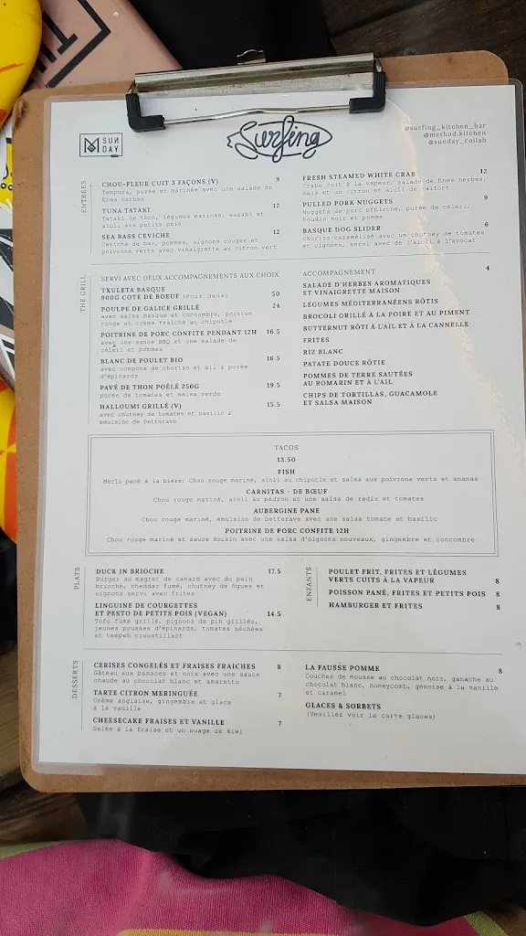 Menu_Le Surfing since 1988_Seignosse_image_4