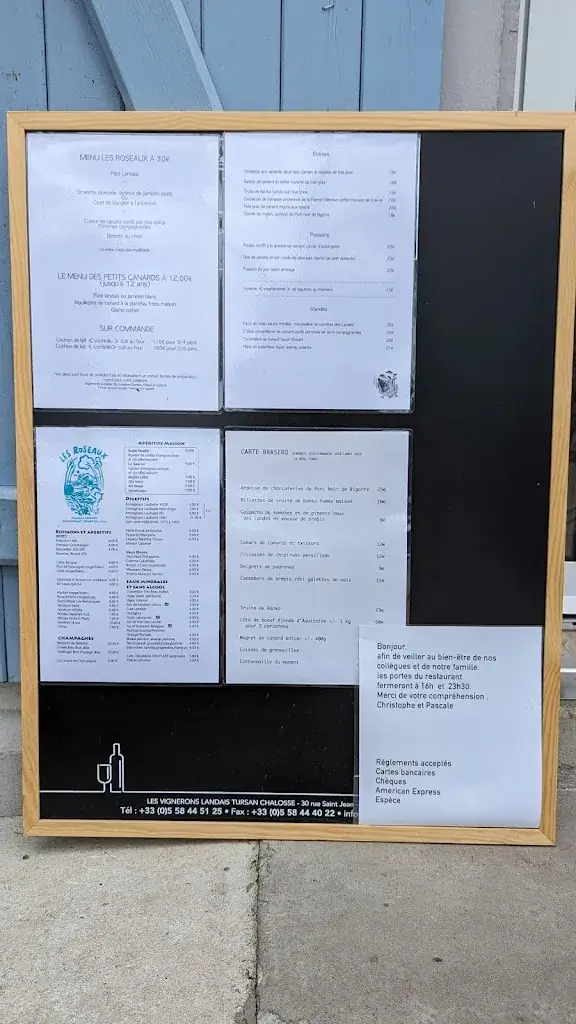 Menu_Restaurant Les Roseaux_Seignosse_image_2