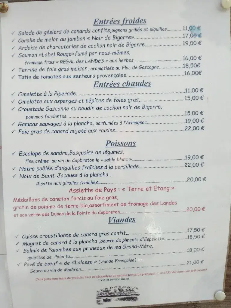 Menu_Restaurant Les Roseaux_Seignosse_image_4