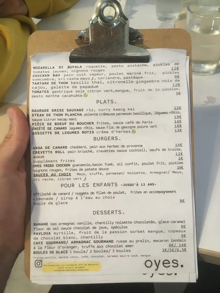 Menu_La cantine du oyes_Seignosse_image_1