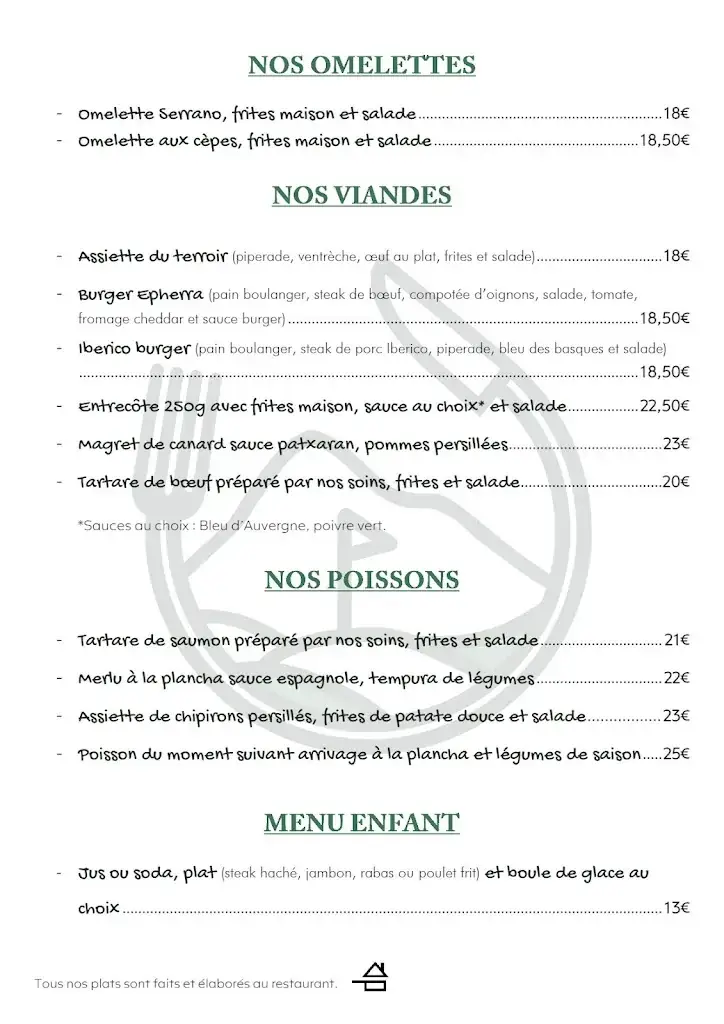 Menu_Restaurant Epherra - Golf Souraïde_Souraïde_image_1