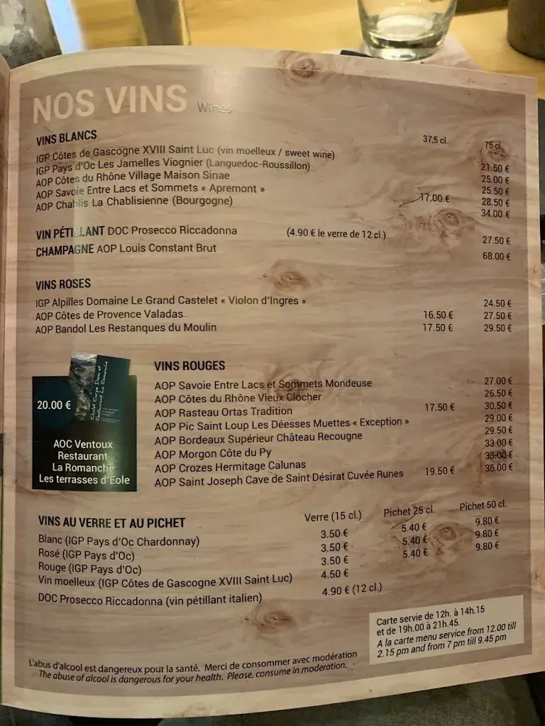 Menu_Restaurant La Romanche_Bourg-d'Oisans_image_3