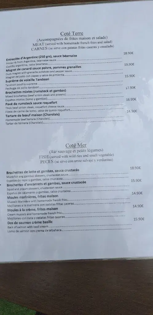 Menu_La plage du lac_Soustons_image_1