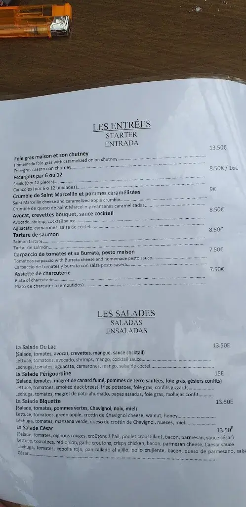 Menu_La plage du lac_Soustons_image_4