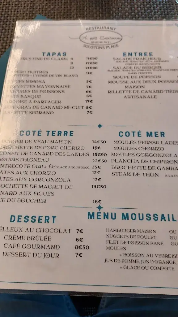 Menu_Au petit Saintemarie_Soustons_image_2