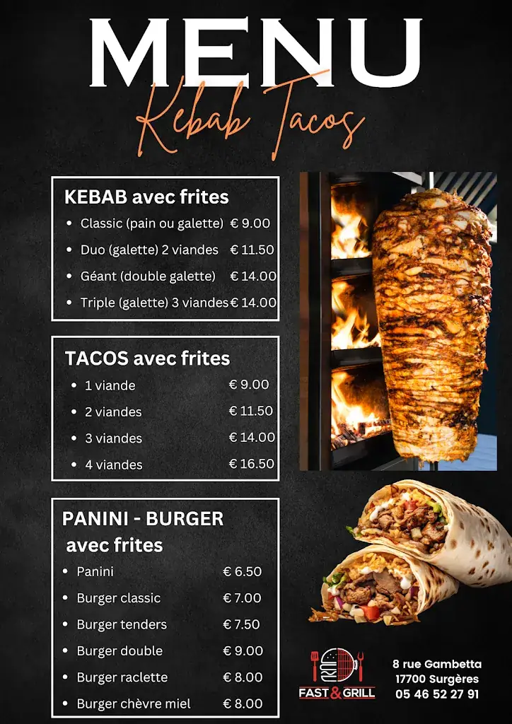 Menu_Fast And grill_Surgères_image_1