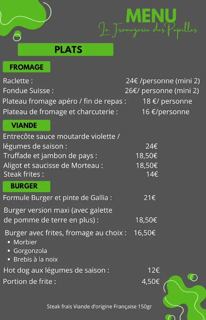 Menu_La fromagerie des papilles_Ussac_image_1