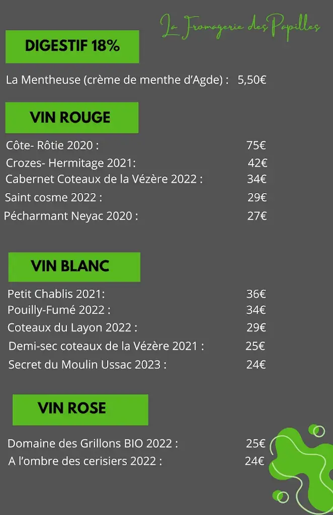 Menu_La fromagerie des papilles_Ussac_image_2