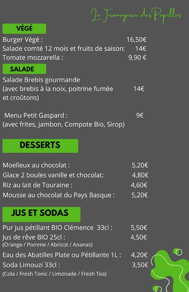 Menu_La fromagerie des papilles_Ussac_image_3