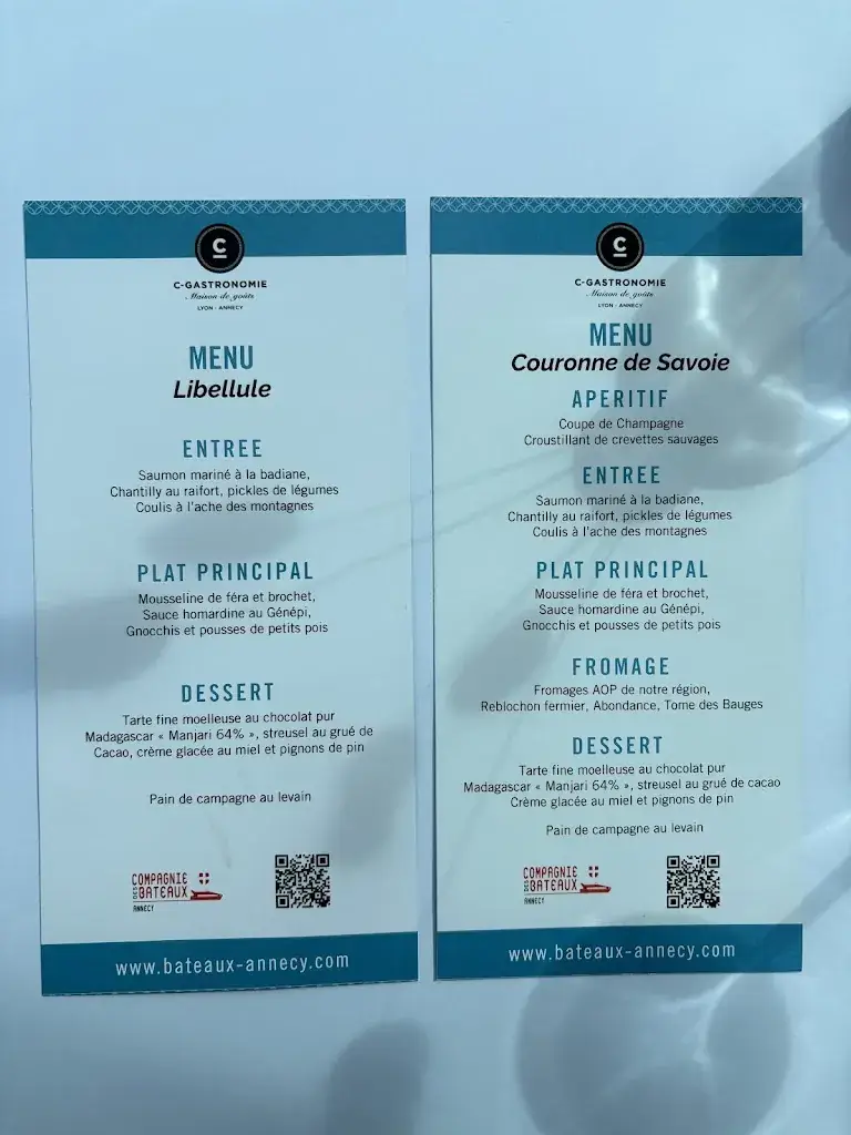 Menu_Le Libellule - Bateau Restaurant_Annecy_image_1