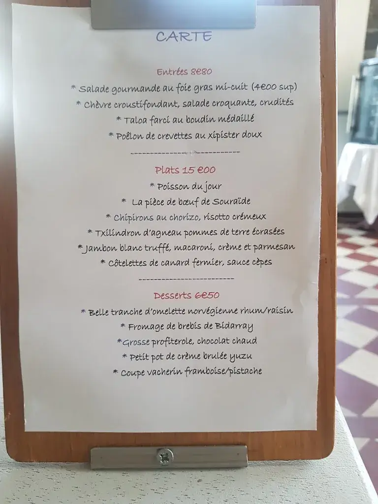 Menu_La Petite Auberge_Ustaritz_immagine_2