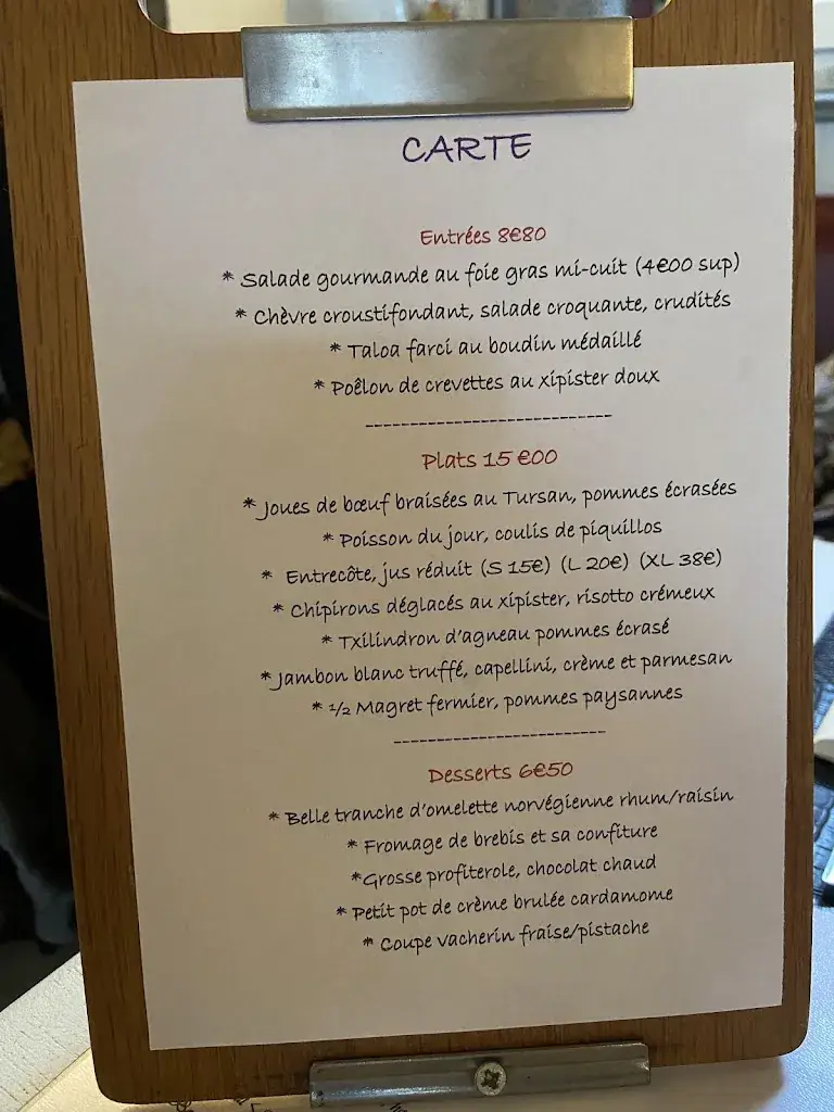 Menu_La Petite Auberge_Ustaritz_immagine_3