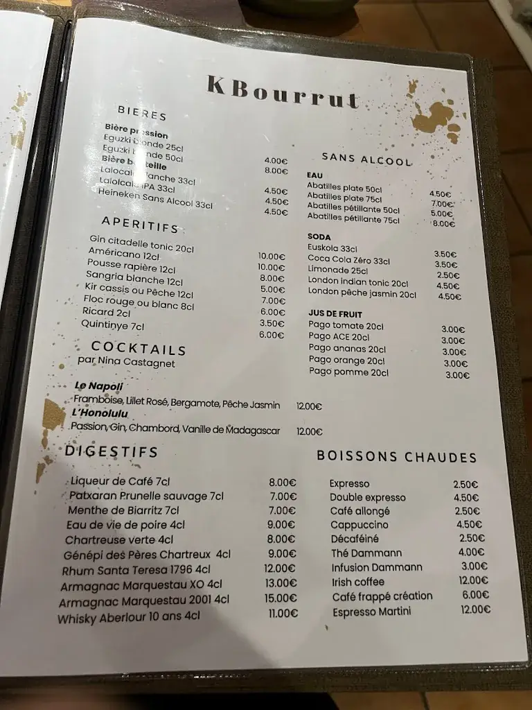 Menu_Restaurant Capbourrut Ustaritz_Ustaritz_imagen_1