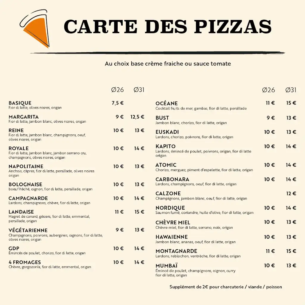 Menu_GARAGE DES PYRENEES BAR BRASSERIE PIZZERIA_Ustaritz_image_1