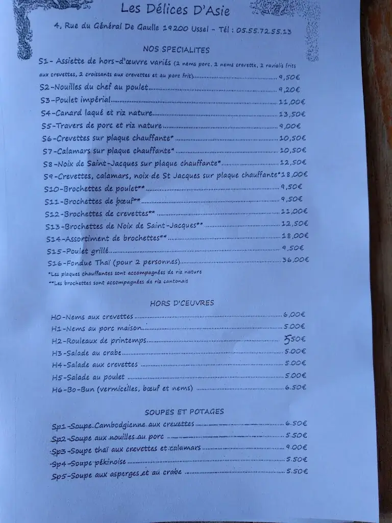 Menu_Les Délices d'Asie_Ussel_image_1