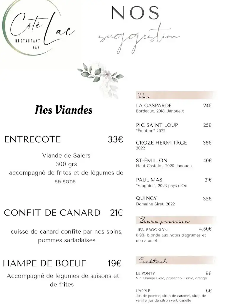 Menu_Côté Lac_Ussel_image_1