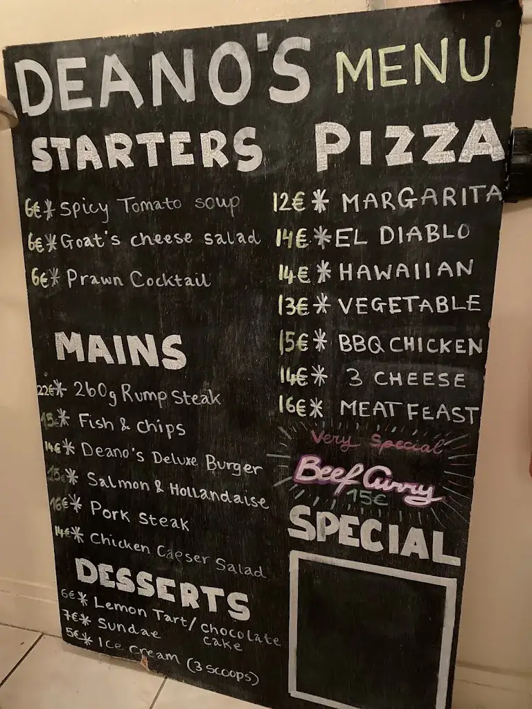 Menu_Deano's bar & grill_Forges_image_1