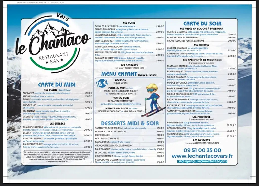 Menu_Restaurant le Chantaco_Vars_image_1