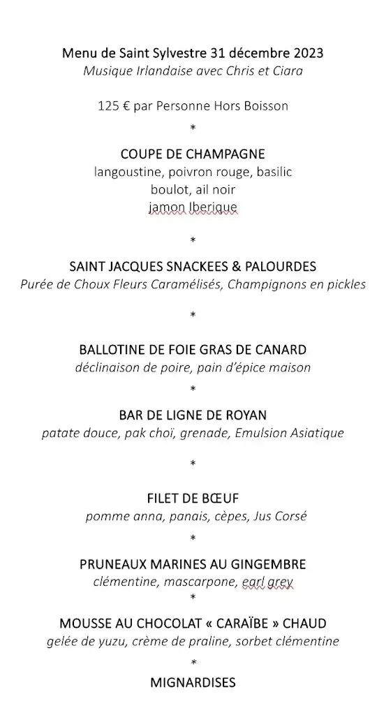 Menu_Le Cottage Restaurant_Vaux-sur-Mer_image_3