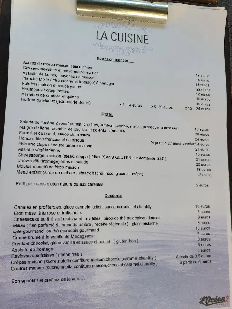 Menu_L'Océan 2_Vendays-Montalivet_image_1