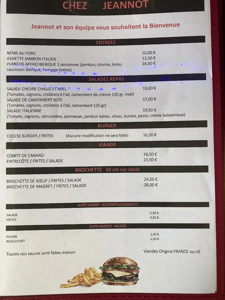 Menu_Restaurant Chez Jeannot Montalivet_Vendays-Montalivet_image_2