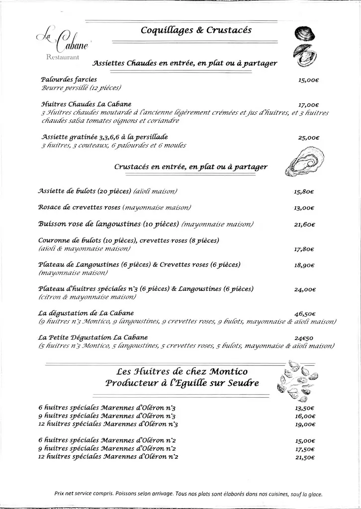 Menu_La Cabane Restaurant_L'Éguille_immagine_4