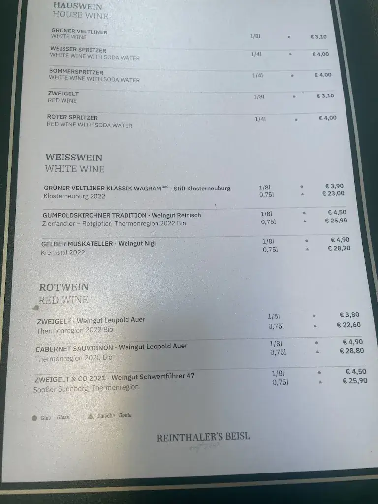 Menu_Reinthaler's Beisl_Austria_image_2