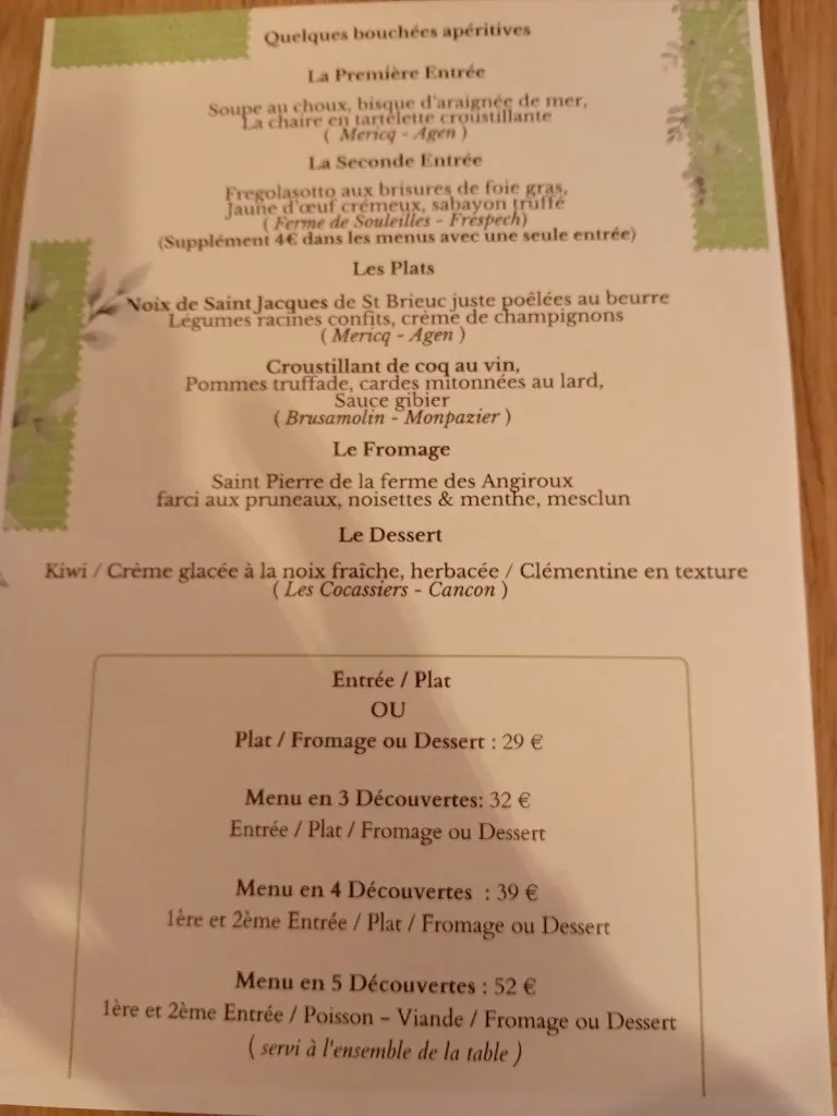 Menu_Restaurant L'Alvéole_Villeréal_image_2
