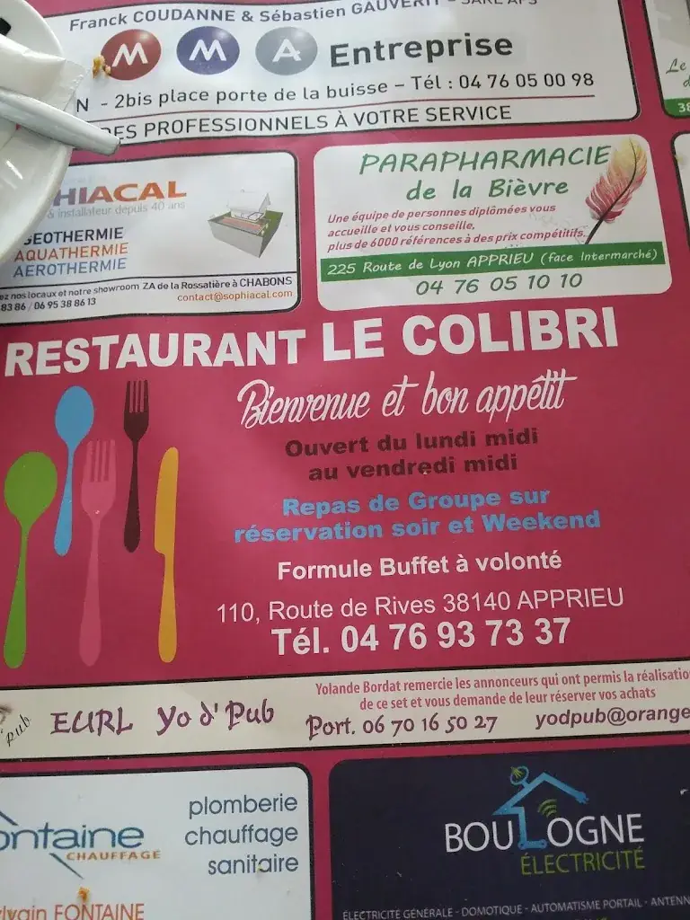 Menu_Le Colibri_Apprieu_immagine_1