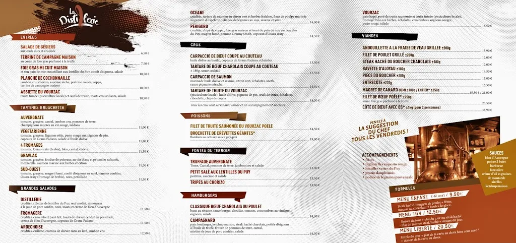 Menu_Brasserie Pub La Distillerie - Le Puy-en-Velay_Puy-en-Velay_immagine_3