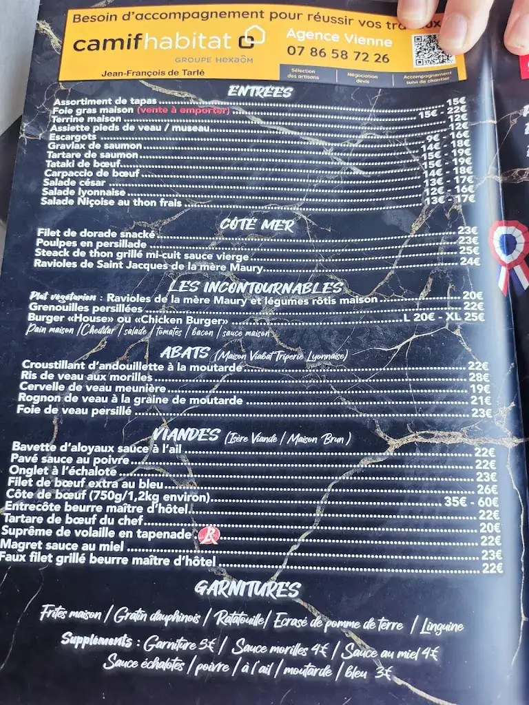 Menu_La Brasserie d'Alice_Vienne_image_1