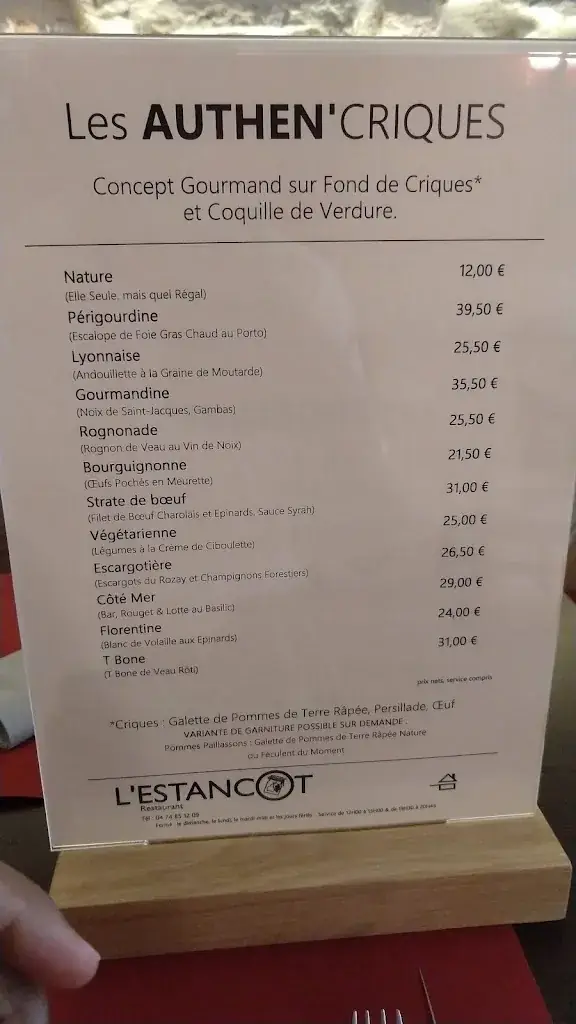 Menü_Restaurant l'Estancot_Vienne_Bild_3