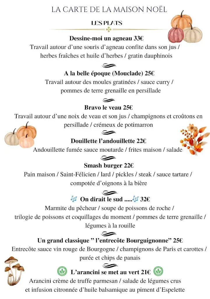 Menu_Restaurant Maison Noël_Vienne_image_1