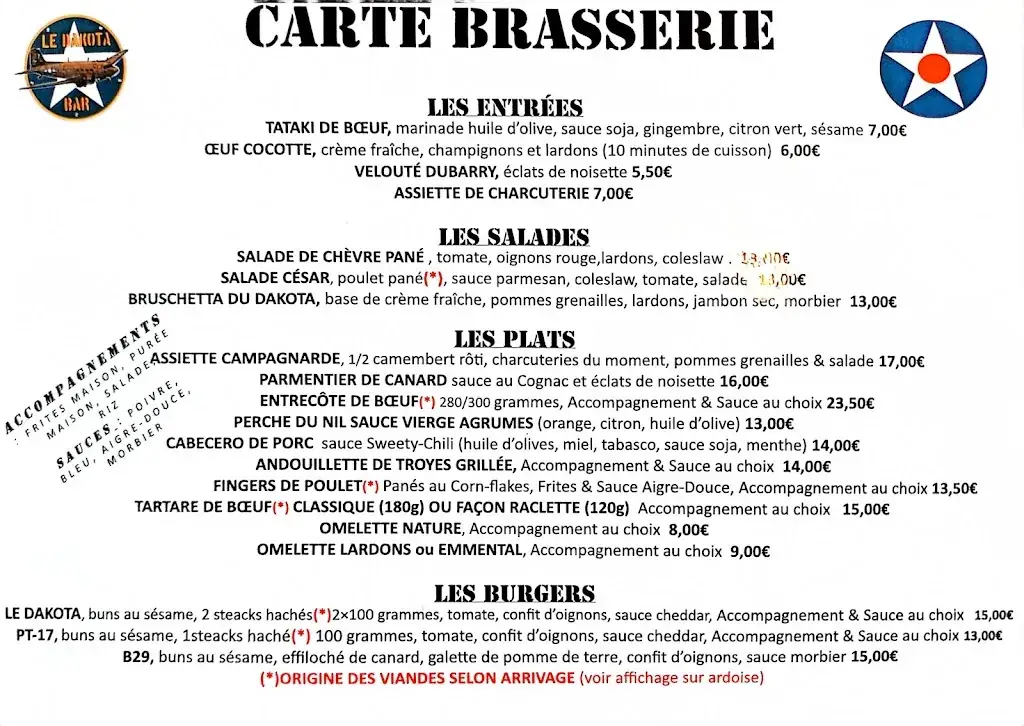 Menu_Le Dakota_Vivonne_imagen_1