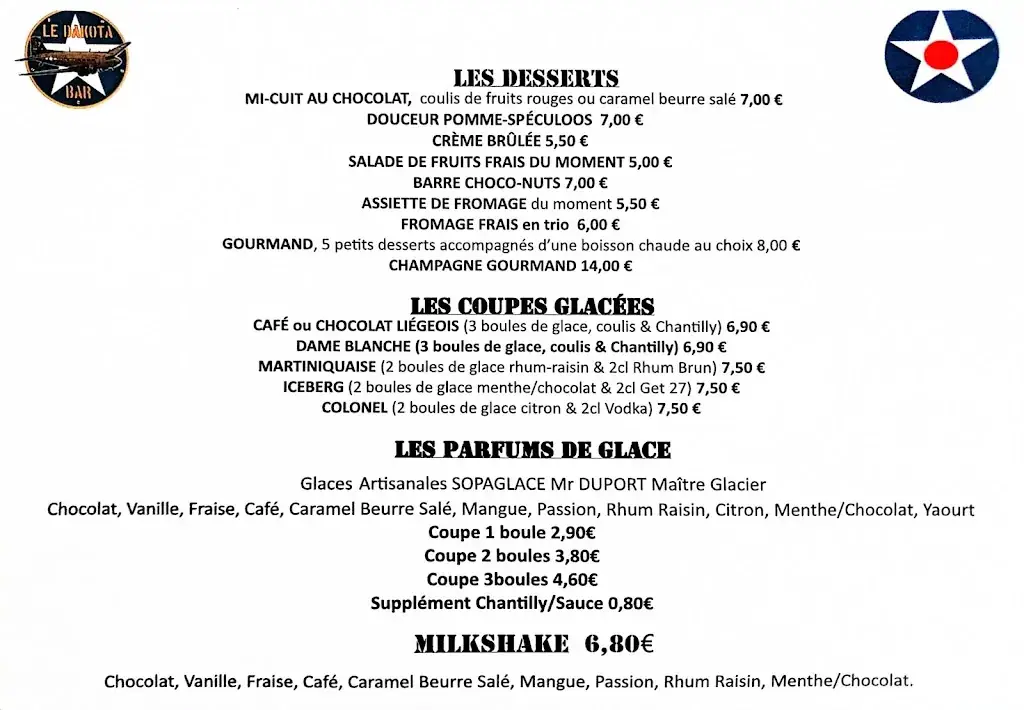 Menu_Le Dakota_Vivonne_imagen_2