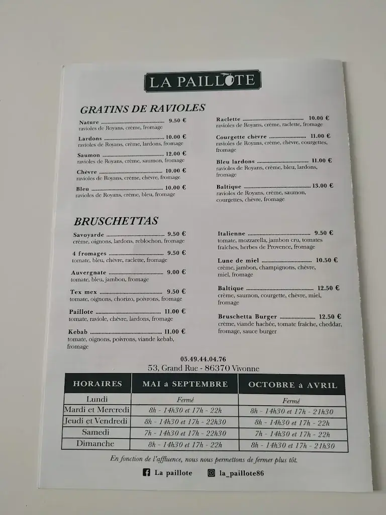 Menu_La Paillote_Vivonne_image_3