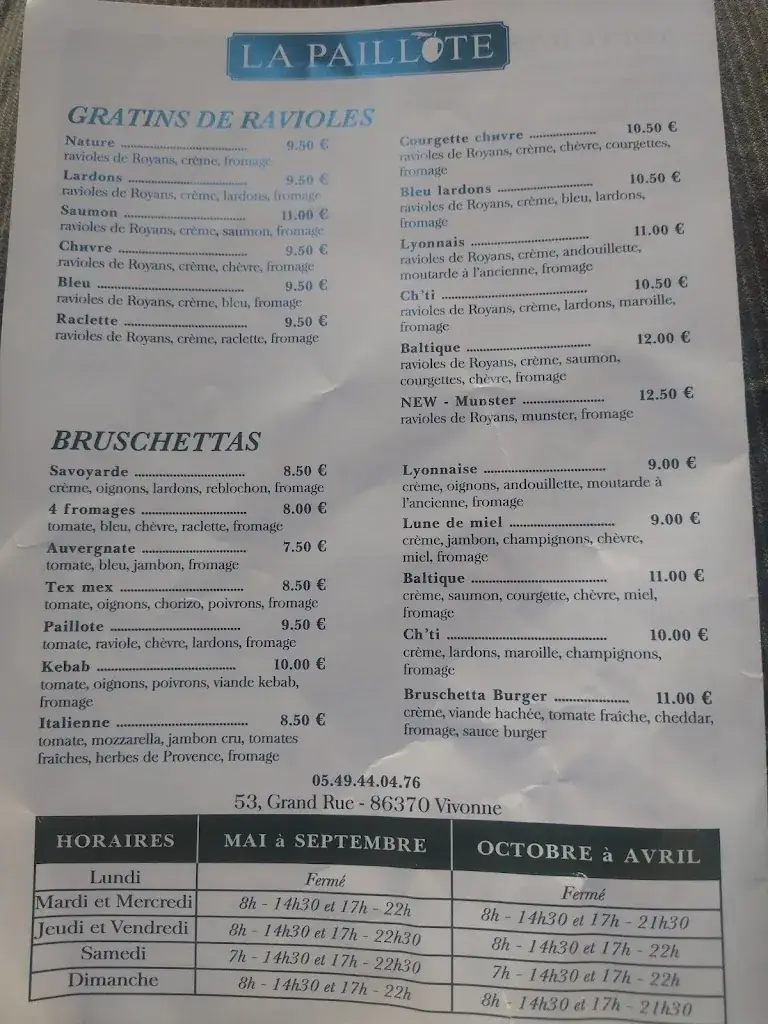 Menu_La Paillote_Vivonne_image_4