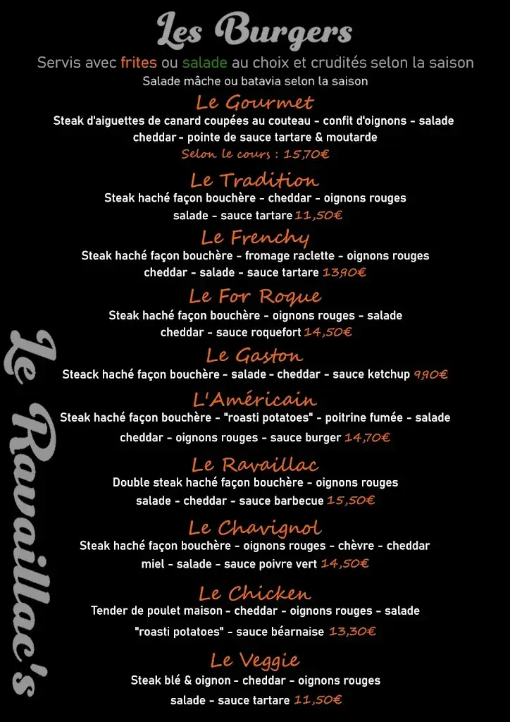 Menu_Le Ravaillac's | Plats cuisinés | Brasserie & Burgers | sur place, emporté & livraison_Vivonne_image_2