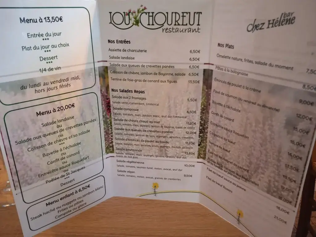 Menu_Lou Choureut bar restaurant_Ychoux_image_4