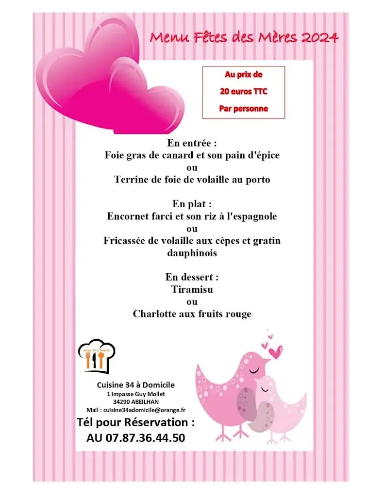 Menü_Cuisine 34 A Domicile - Plats Cooked Take Ou Livrer_Abeilhan_Bild_1