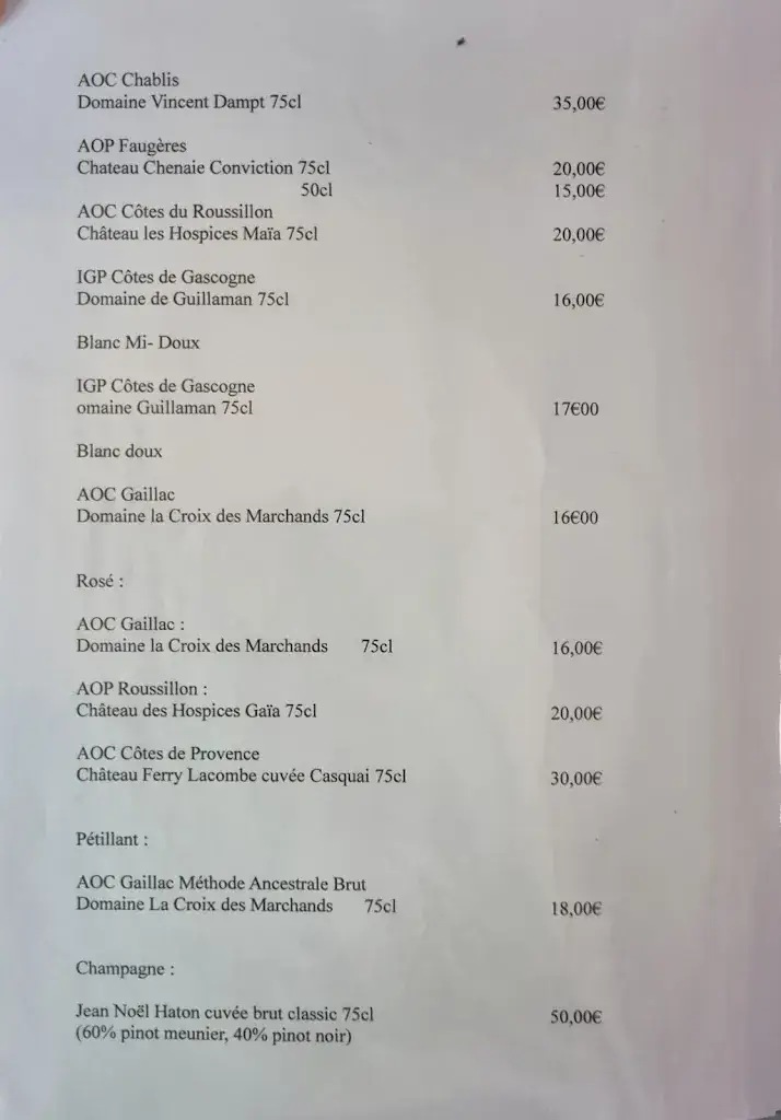 Menu_Le Chalet du Lac_Mazamet_image_1