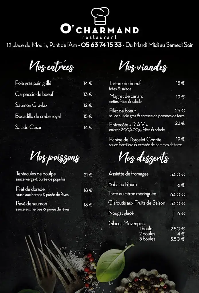 Menü_O CHARMAND_Pont-de-Larn_Bild_1