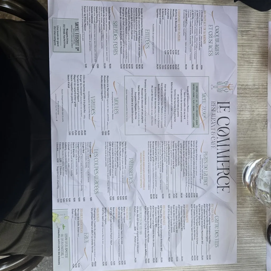 Menu_Restaurant Le Café Du Commerce_Aigues-Mortes_image_4