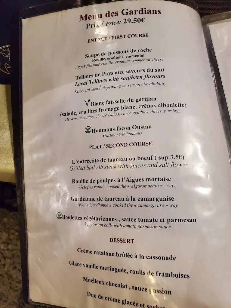 Menu_L'oustau camarguais_Aigues-Mortes_image_3