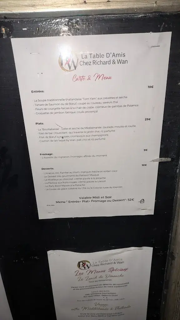 Menu_La Table D'amis Chez Richard_Marsillargues_image_1