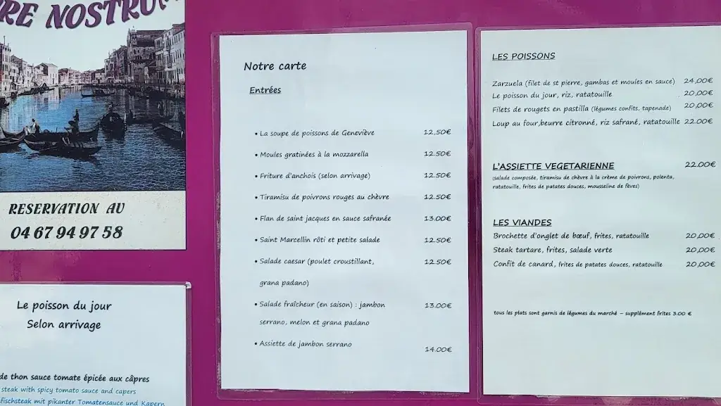 Menü_Restaurant Mare Nostrum_Agde_Bild_1