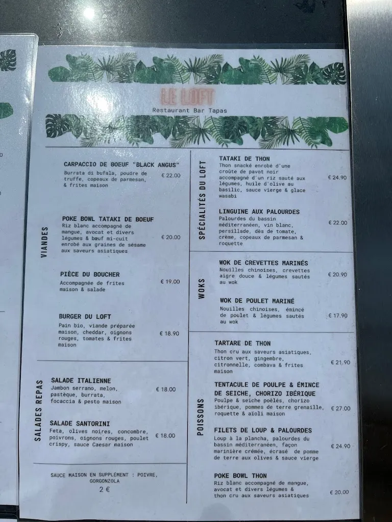 Menu_Le Loft cap D’agde_Agde_image_2