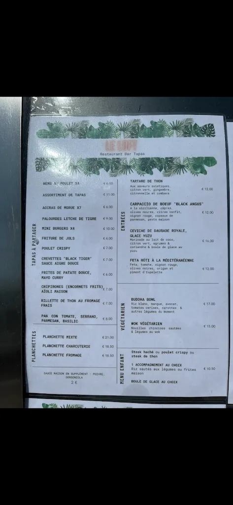 Menu_Le Loft cap D’agde_Agde_image_3