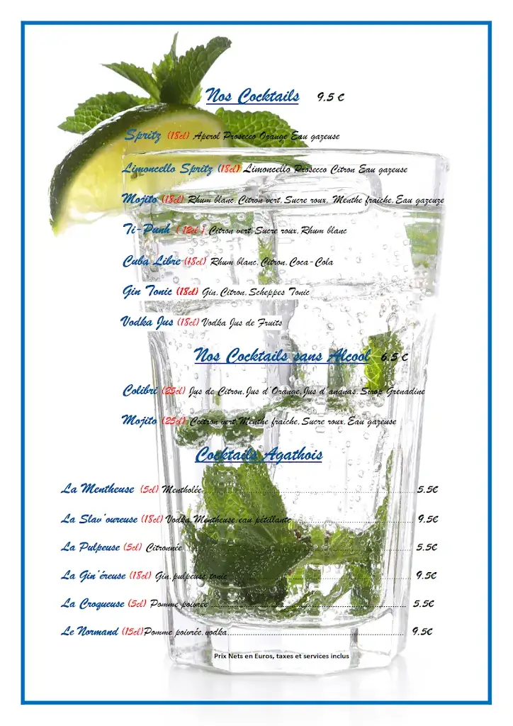 Menu_La Poissonnerie du Cap_d'Agde_image_1